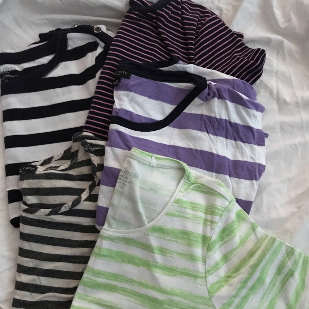 Chico’s/Talbots bundle of striped shirts-medium